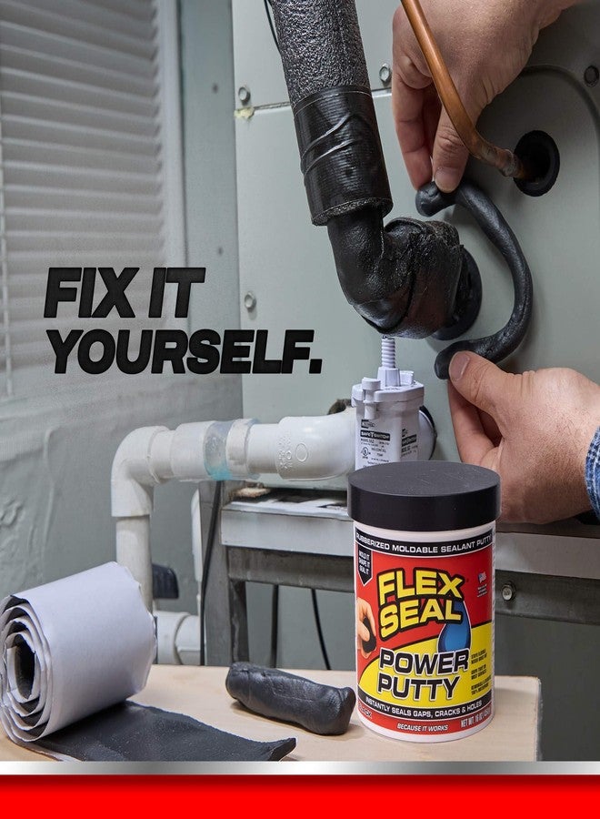 Flex Seal Power Putty, Moldable Waterproof Rubberized Sealant, Instantly Fills Gaps, Cracks, or Holes, Removable Reusable, Works Underwater, Pipes, Marine, Auto, RV, Metal, Plastic, Wood, Gray 16 oz - Image 3