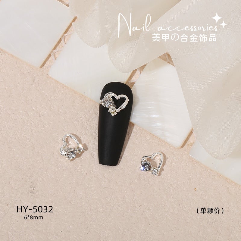 New Nail Bow Love Alloy Nail Decoration Moon Flower Butterfly Nail Drill Manufacturers Jewelry - Image 1