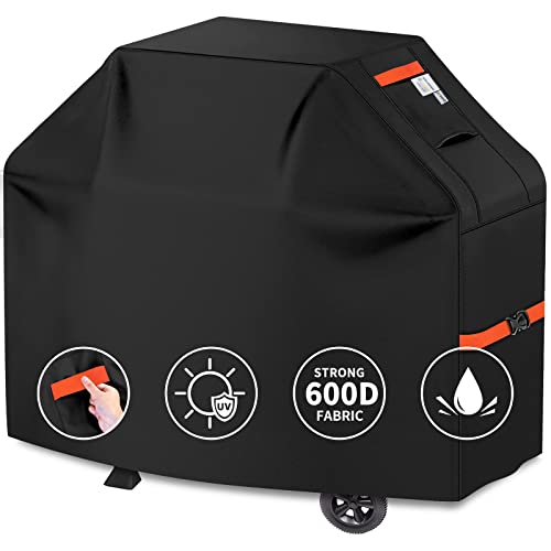 CUSSIOU Grill Cover 600D Heavy Duty, Universal Fit Waterproof BBQ Grill Protector with Adjustable Straps, Weatherproof Outdoor Oven Cover for All Seasons - Image 1