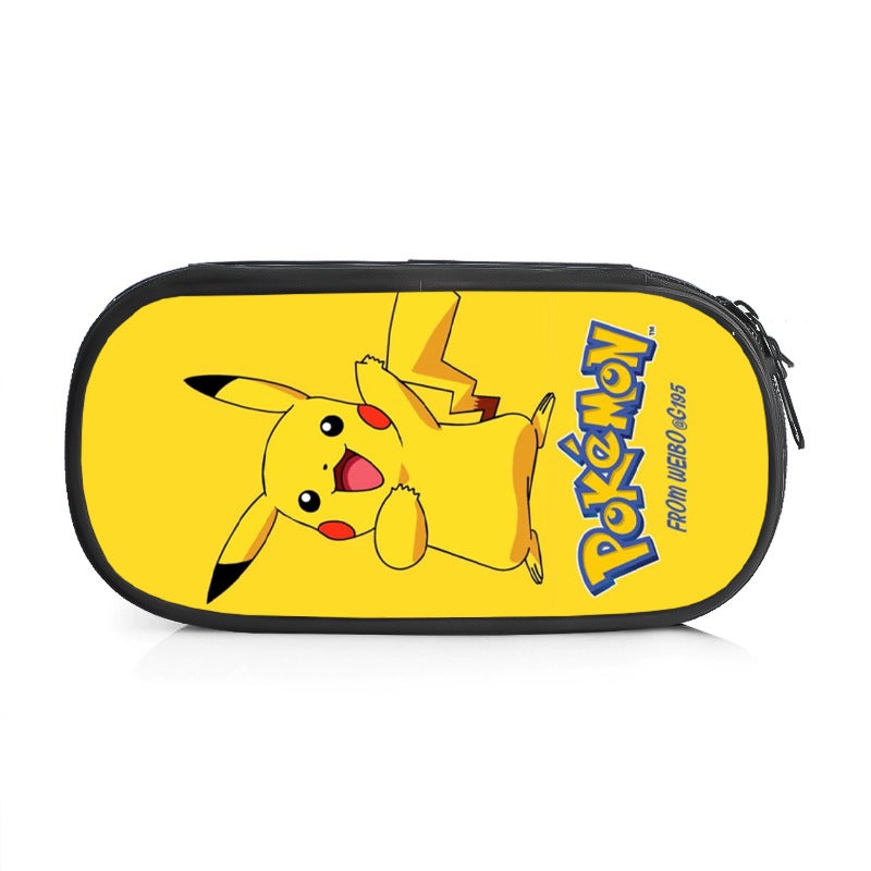 Pikachu Large Capacity Pencil Case Pencil Case Stationery Case Cosmetic Bag Cosmetic Bag Can Support A Generation Of Hair - Image 2