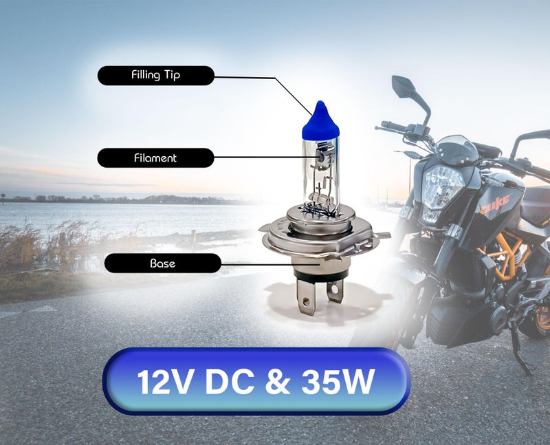 Auto Pearl Halogen H4 Front Headlight Bulb 12V/35W Ultra Bright Compatible with CB Shine (Pack of 1), Silver - Image 4