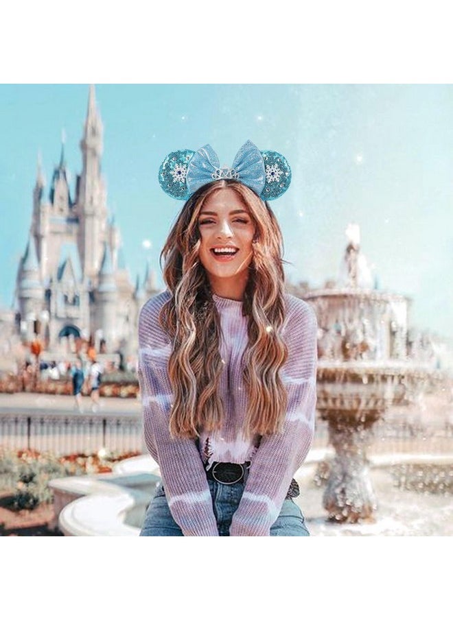 DRESHOW DRESHOW Minnie Ears Headbands Mouse Ears Sequin Bow Headbands Elastic Adjustable Headband Glitter Party Decoration Cosplay Costume for Women Girls  - Image 4