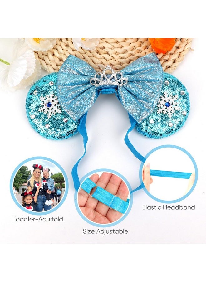 DRESHOW DRESHOW Minnie Ears Headbands Mouse Ears Sequin Bow Headbands Elastic Adjustable Headband Glitter Party Decoration Cosplay Costume for Women Girls  - Image 2