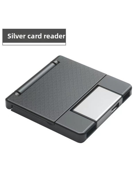 Multi-function OTG Card Reader SD TF Memory Card U Disk Storage Box For Apple Mobile Phone Type-c Expansion-Color:Silver (chinese Packaging)