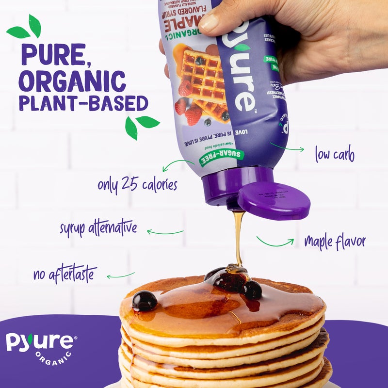 Pyure Organic Maple Flavored Syrup | Sugar-Free Maple Syrup for Pancakes, Waffles, Keto Desserts | 2g Net Carbs, Gluten-Free, Vegan, Plant-Based, Non-GMO, Diabetic Friendly | 14 oz Bottle - Image 5