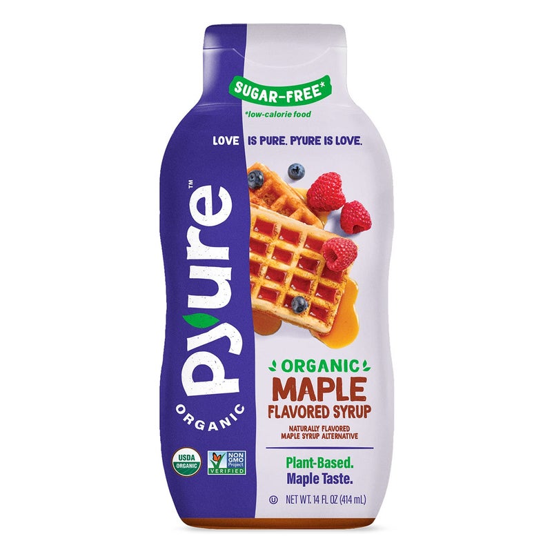 Pyure Organic Maple Flavored Syrup | Sugar-Free Maple Syrup for Pancakes, Waffles, Keto Desserts | 2g Net Carbs, Gluten-Free, Vegan, Plant-Based, Non-GMO, Diabetic Friendly | 14 oz Bottle - Image 1