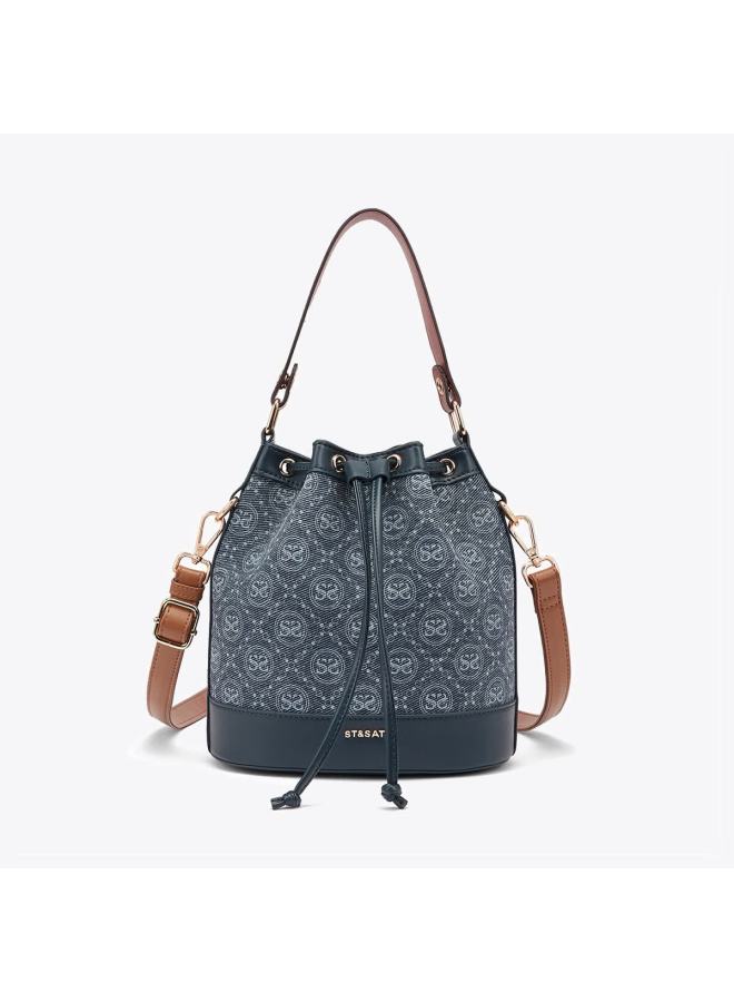 St&sat Women's Bag New Retro Printed Bucket Bag Handbag Large Capacity Crossbody Shoulder Bag Gift For Girlfriend - Image 4
