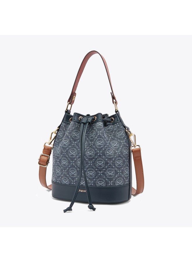 St&sat Women's Bag New Retro Printed Bucket Bag Handbag Large Capacity Crossbody Shoulder Bag Gift For Girlfriend - Image 5