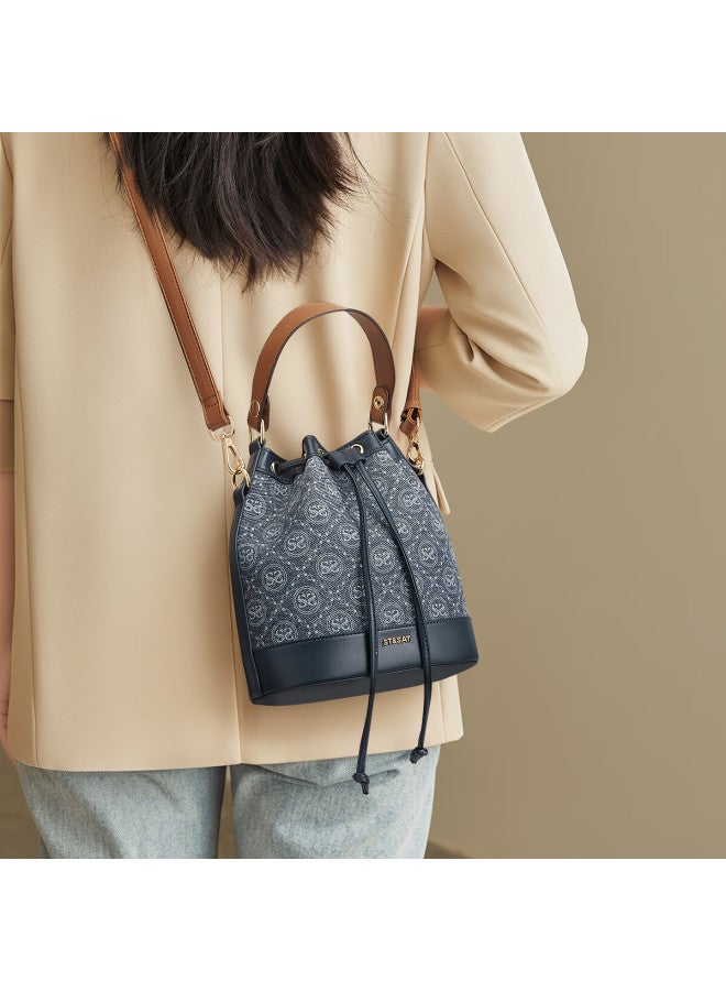 St&sat Women's Bag New Retro Printed Bucket Bag Handbag Large Capacity Crossbody Shoulder Bag Gift For Girlfriend - Image 1