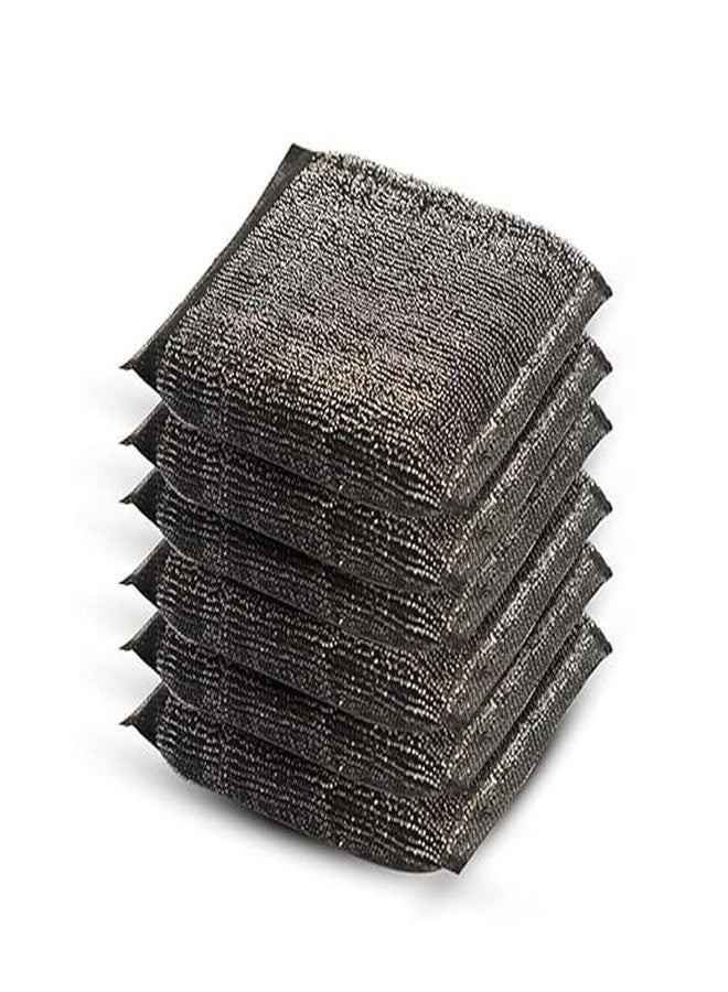 AGNIRVA Scratch Proof Kitchen Utensil Scrubber Pad Heavy Duty Steel Loop Scrubbing Pads for Dishwashing Utensil Cleaning Steel Sponge Scrubber for Dishwash Platform Tiles Sponge Scrubber (Pack of 6) - Image 1