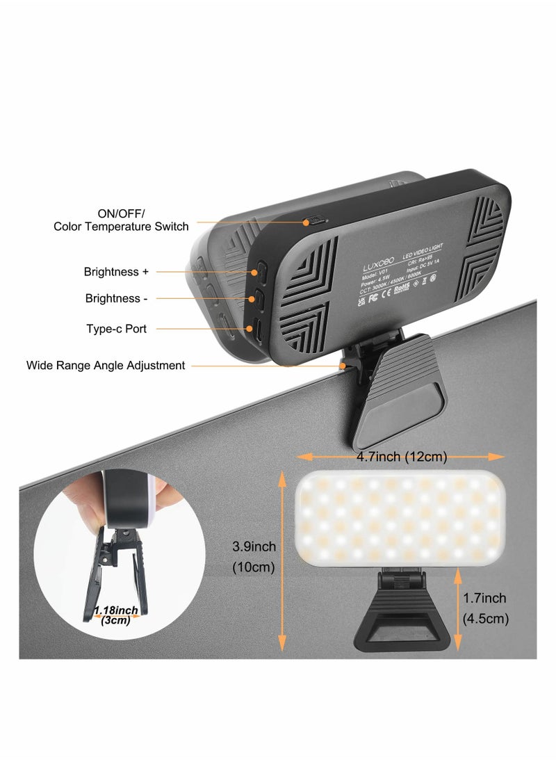 Excefore - Video Conference Lighting, Zoom Light for Remote Working, Webcam Lighting for Laptop, Zoom Calls, Live Streaming, Online Class, Self Broadcasting Video Light for Zoom Meeting with 3 Light Modes - Image 1