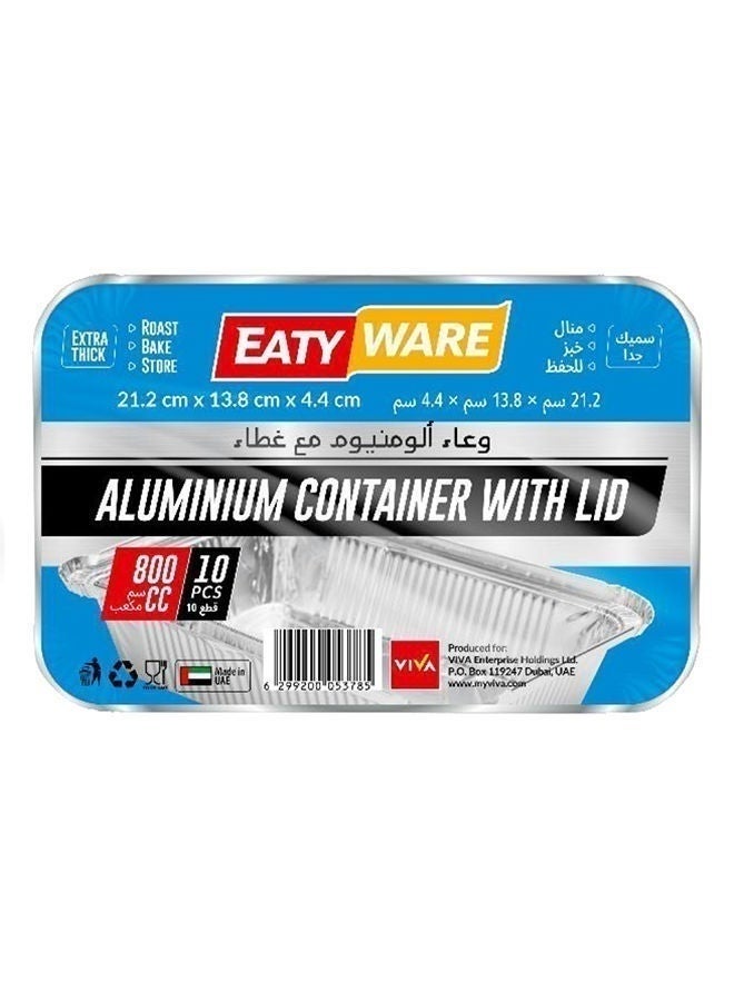 EATYWARE Aluminium Container With Lid, 800 Cc, UAE 