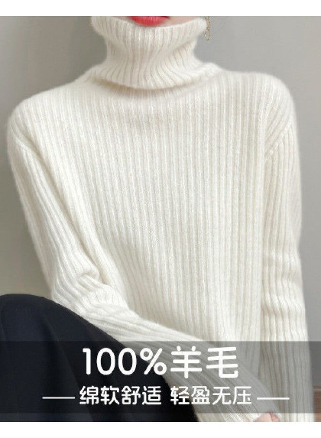 XINYANG One-Piece Seamless Turtleneck 100% Wool Sweater Thick Women'S 2025 Autumn Sweater - Image 1