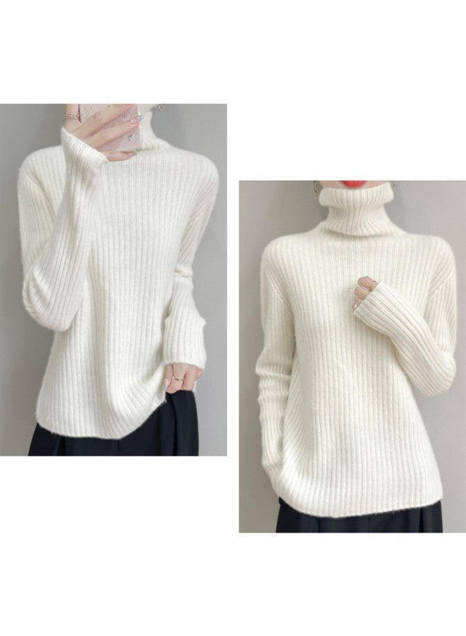 XINYANG One-Piece Seamless Turtleneck 100% Wool Sweater Thick Women'S 2025 Autumn Sweater - Image 4
