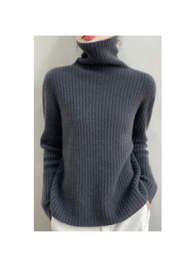 XINYANG One-Piece Seamless Turtleneck 100% Wool Sweater Thick Women'S 2025 Autumn Sweater - Image 5