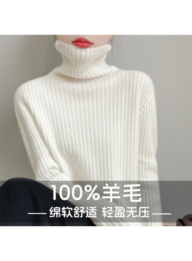 XINYANG One-Piece Seamless Turtleneck 100% Wool Sweater Thick Women'S 2025 Autumn Sweater - Image 2
