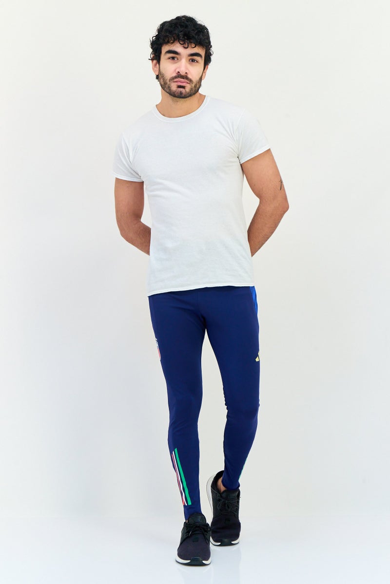Adidas Men Sportswear Fit Italian Football Pants, Navy Blue  - Image 4