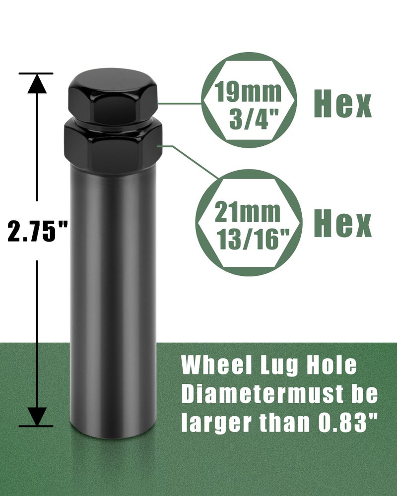 Glorider Small 6 Point Spline Lug Nuts Key Tuner Socket Tool -Diameter Lock Lug Nut Key Compatible with 3/4" (19mm) and 13/16" (21mm) Hex Replacement Socket M12x1.5, M12x1.25, 1/2-20, M10x1.25, 3/8-20 - Image 4