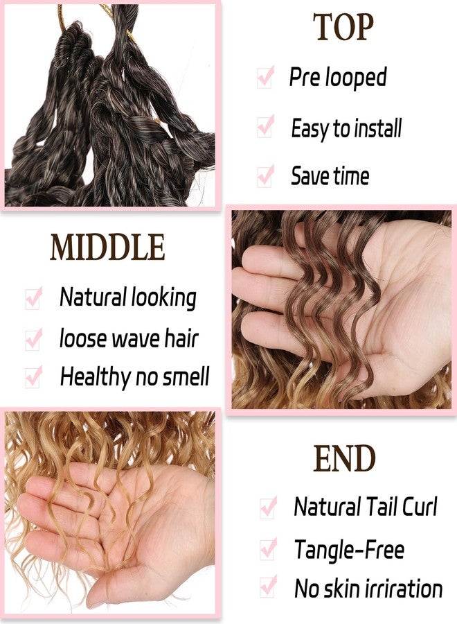 Xtrend 18 Inch Gogo Curl Crochet Hair 8 Packs Ocean Wave Crochet Hair Pre Looped Water Wave Curly Goddess Box Braids Crochet Hair Synthetic Beach Curl Braiding Hair for Women (16Strands/pack 1B3027#) - Image 4