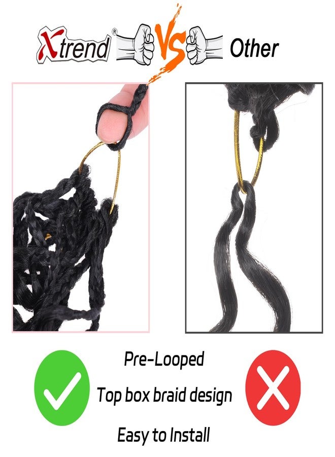 Xtrend 18 Inch Gogo Curl Crochet Hair 8 Packs Ocean Wave Crochet Hair Pre Looped Water Wave Curly Goddess Box Braids Crochet Hair Synthetic Beach Curl Braiding Hair for Women (16Strands/pack 1B3027#) - Image 5