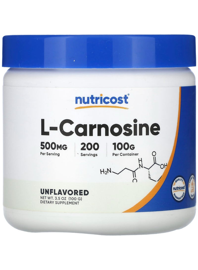 Nutricost L-Carnosine, Unflavored, 3.5 oz (100 g)