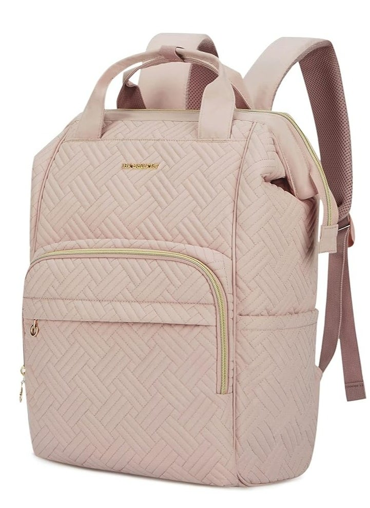 BAGSMART - BAGSMART Women's Laptop Backpack 15.6 Inch Adorable High School Book Bag, Teacher, Doctor, Nurse, and Travel Backpacks for Women (Pink) for Work, Travel, and Everyday Use - Image 1