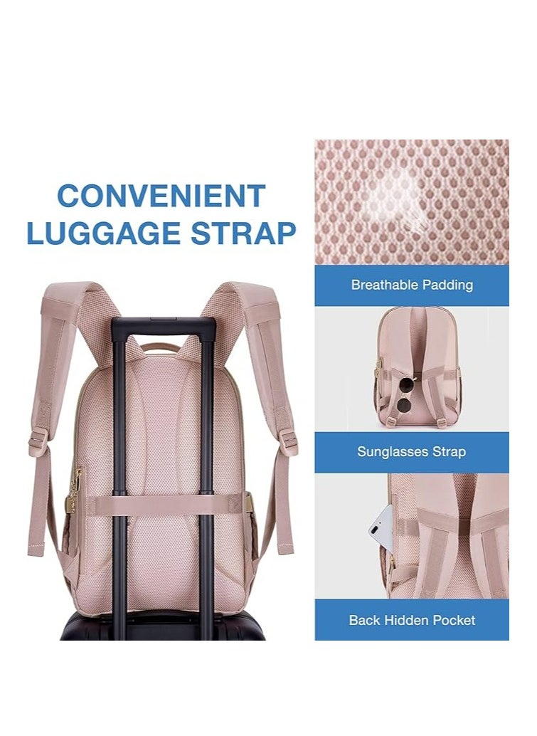 BAGSMART - BAGSMART Women's Laptop Backpack 15.6 Inch Adorable High School Book Bag, Teacher, Doctor, Nurse, and Travel Backpacks for Women (Pink) for Work, Travel, and Everyday Use - Image 1