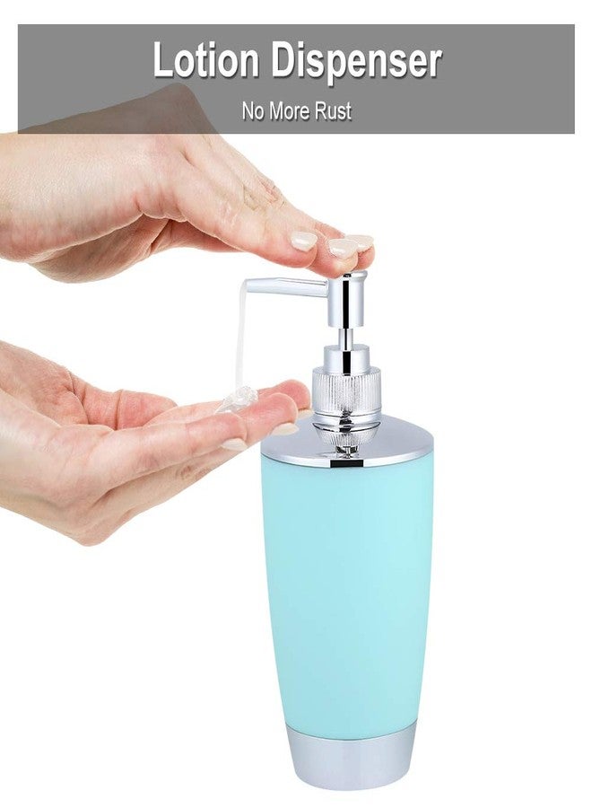 ايجويوس مجموعة إكسسوارات الحمام، مجموعة إكسسوارات الحمام البلاستيكية المكونة من 6 قطع تتضمن كوبًا، وحامل فرشاة أسنان، وموزع صابون، وطبق صابون، وسلة مهملات صغيرة، وفرشاة مرحاض مع حامل، بلون أخضر نعناعي - Image 5