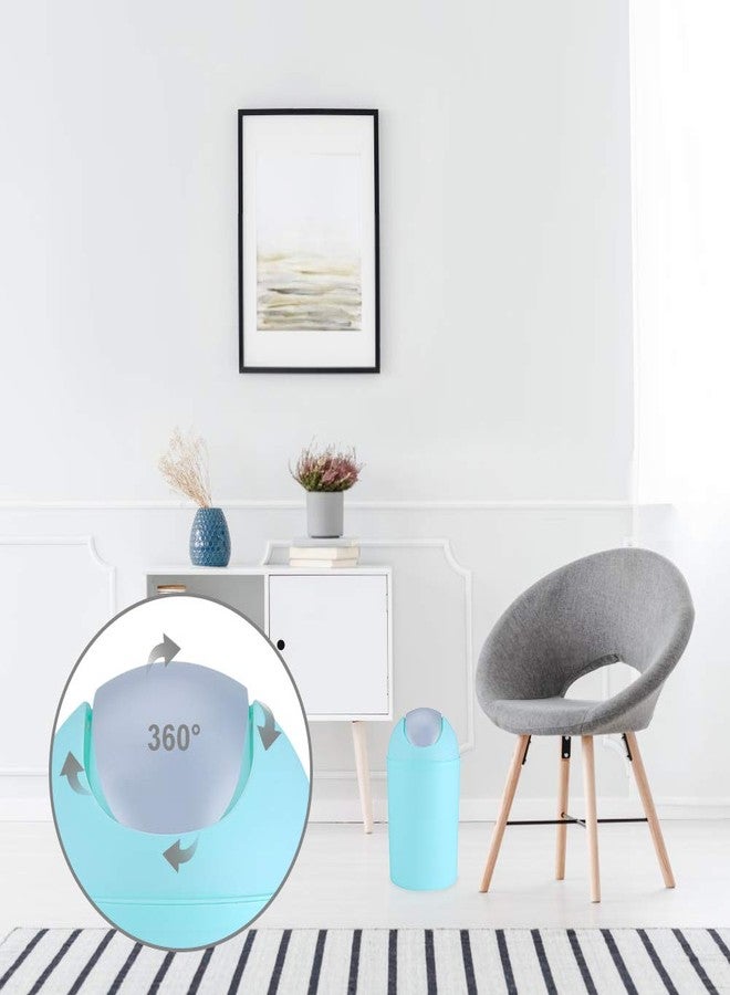 ايجويوس مجموعة إكسسوارات الحمام، مجموعة إكسسوارات الحمام البلاستيكية المكونة من 6 قطع تتضمن كوبًا، وحامل فرشاة أسنان، وموزع صابون، وطبق صابون، وسلة مهملات صغيرة، وفرشاة مرحاض مع حامل، بلون أخضر نعناعي - Image 4