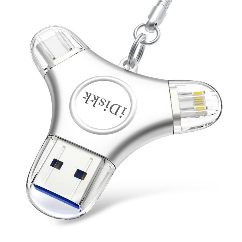 iDiskk 256GB MFi Certified USB Flash Drive for iPhone 14151617 USB C Photo Stick for iPad Pro Android Samsung iPhone Memory Storage to auto Backup VideosPhotosFiles for iPhoneAndroid PhonePC - Image 2