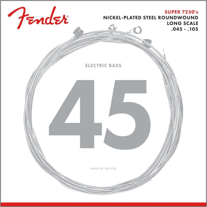 Fender 7250 Bass Strings Nickel Plated Steel Roundwound Long Scale 7250M 045105