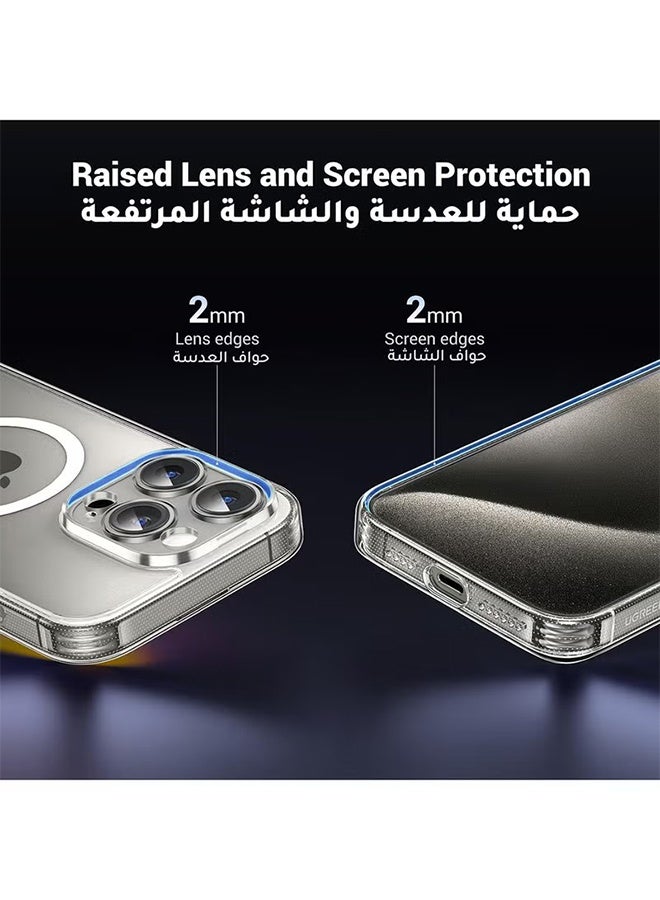 واي جيه جراب Magsafe 15 Pro Max ، مغناطيس أقوى N52 ، حماية عسكرية مقاومة للصدمات ، مضاد للأصفر ومقاوم للخدش ، غطاء Magsafe مغناطيسي رفيع للغاية لهاتف iPhone 15 Pro Max 6.7 بوصة - شفاف 1 قطعة - Image 2