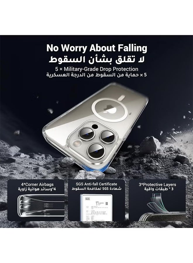 واي جيه جراب Magsafe 15 Pro Max ، مغناطيس أقوى N52 ، حماية عسكرية مقاومة للصدمات ، مضاد للأصفر ومقاوم للخدش ، غطاء Magsafe مغناطيسي رفيع للغاية لهاتف iPhone 15 Pro Max 6.7 بوصة - شفاف 1 قطعة - Image 3