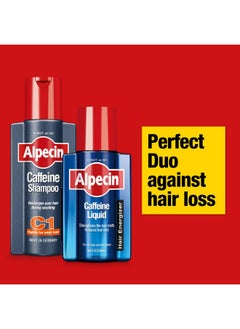 Alpecin Caffeine Shampoo C1 And Liquid | Prevents Hair Loss | Energizer For Strong Hair | Hair Care For Men | Set Of 250Ml Shampoo And 200Ml Liquid  - Image 2