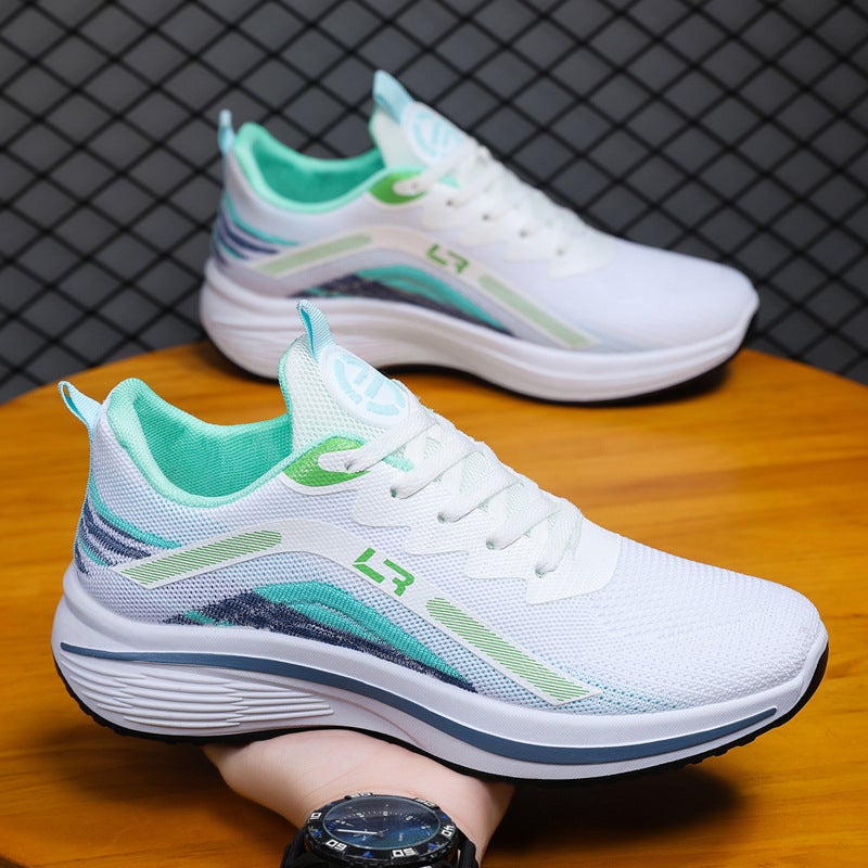 أحذية جري للرجال رياضية خريفية منخفضة القمة مزودة بأربطة عصرية خفيفة الوزن مصنوعة من شبكة قابلة للتنفس - Image 1