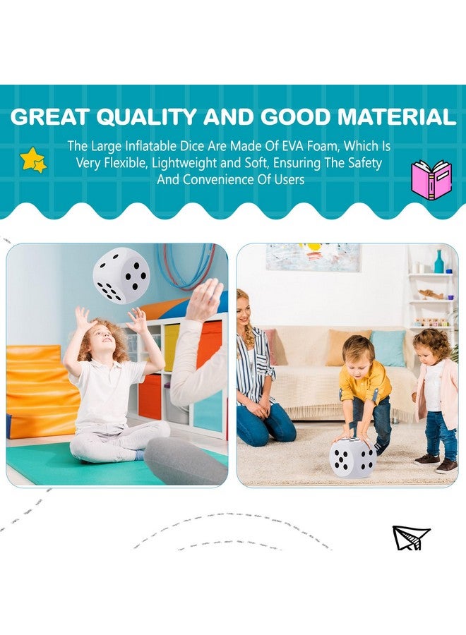 Shappy 6 Inches Foam Dice Fun Filled Large Educational Toy Kawaii Giant Dice Decorative Eva Foam Jumbo Cube Big Square Building Blocks for Game Nights Learning Sessions(White,1 Pc) - Image 4