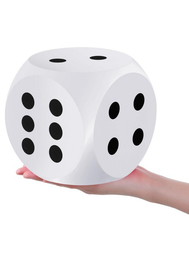 Shappy 6 Inches Foam Dice Fun Filled Large Educational Toy Kawaii Giant Dice Decorative Eva Foam Jumbo Cube Big Square Building Blocks for Game Nights Learning Sessions(White,1 Pc) - Image 1