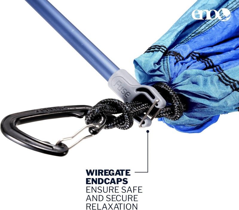 ENO Fuse Tandem Hammock System Colour Slate Lightwieght Fuse Spreader Bars, Two Hammocks Side by Side Dac Grren Anodised Aluminium Alloy Eliminates Enviro Damage Weight 277 g - Image 5