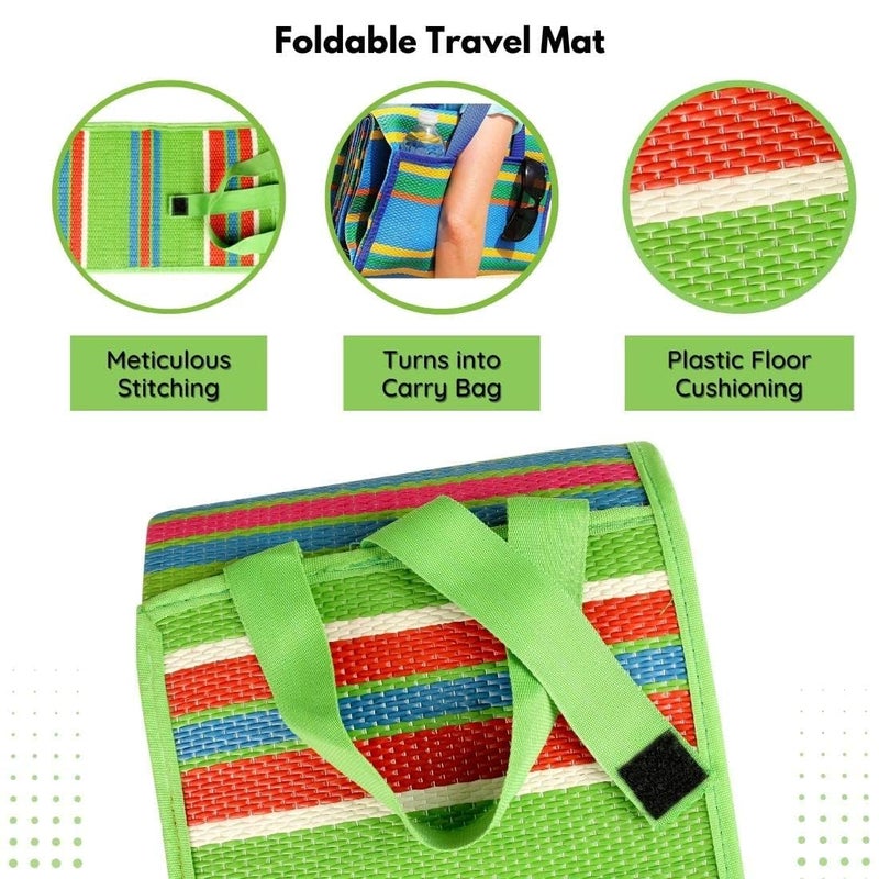 AYUS Foldable Plastic Floor Mat Multicolor,(Chatai) Mats for Home, Perfect for Picnics, Beaches, Outings, Weather-Proof Mold/Mildew Resistant Floor Carpet (4 X 6 (Feet), Foldable) - Image 5