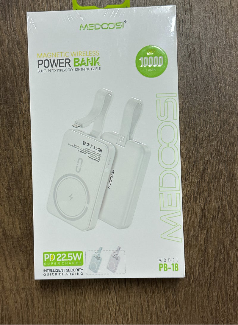 MEDOOSI Magnetic power bank 10000mAh portable power bank with data cable