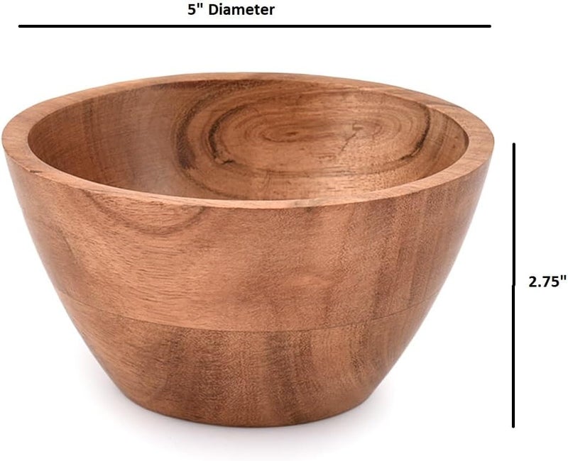EDHAS Handmade Acacia Wood Bowl Set of 3 For Nuts Candy Appetizer Snacks Olive and Salsa Ideal for Dinner Parties  Family Gatherings 5 x 5 X 275 - Image 5