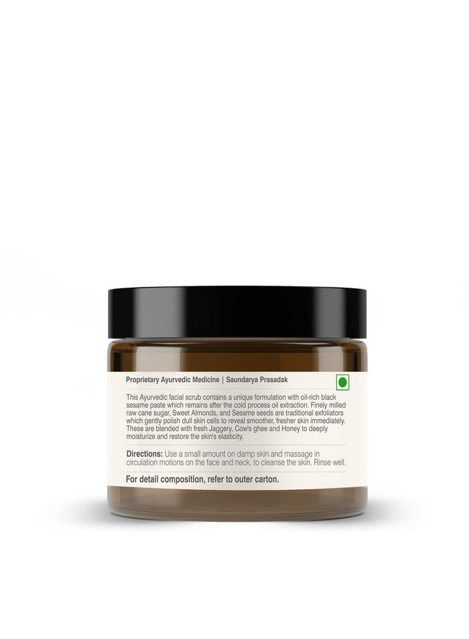 Forest Essentials Nourishing Facial Scrub Black Sesame & Jaggery | Ayurvedic Gentle Exfoliator | Daily Exfoliating Face Scrub For Normal Dry Skin | Moisturising & Clarifying Face Scrub - Image 4