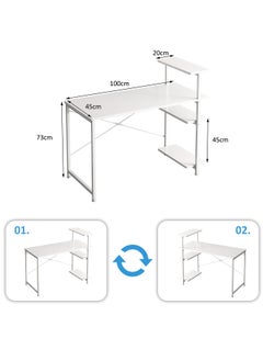 ADEBOLA Study Table With Storage Computer Desk 100*45*73cm  - Image 3