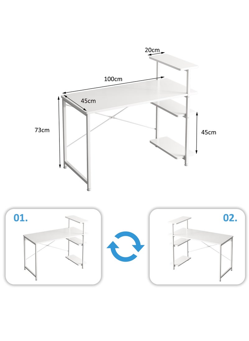 ADEBOLA - Study Table With Storage Computer Desk 100*45*73cm - Image 1
