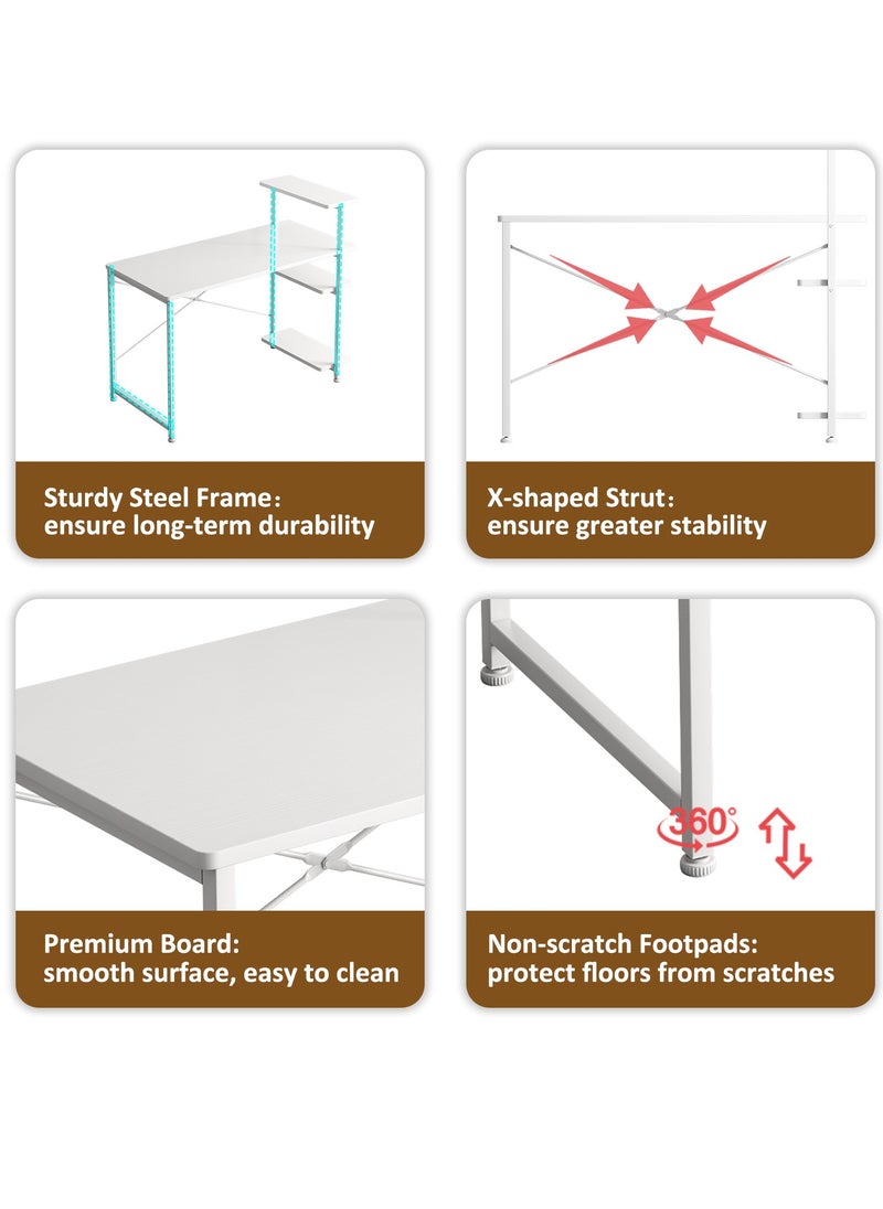 ADEBOLA - Study Table With Storage Computer Desk 100*45*73cm - Image 1