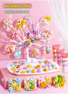 MissTiara 553 Pcs DIY Whipped Cream Clay Glue Set, Simulated DIY Making Art Craft Kit with Cartoon Stickers, Accessories, Key Chains with Storage Box for Gifting  - Image 4