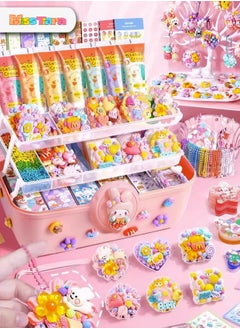 MissTiara 553 Pcs DIY Whipped Cream Clay Glue Set, Simulated DIY Making Art Craft Kit with Cartoon Stickers, Accessories, Key Chains with Storage Box for Gifting  - Image 1