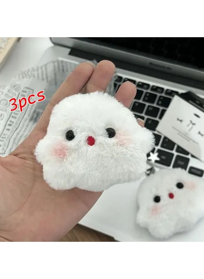 3pcs Little Ghost Plush Keychain Backpack Decoration Cute Soft Toy Gift - Image 1