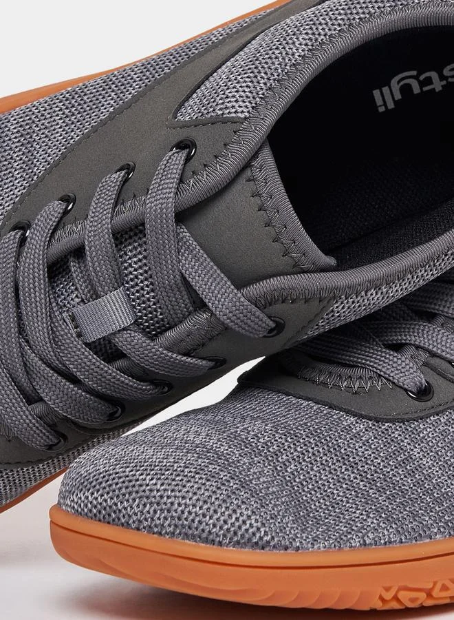 Styli Knitted Lace Up Lightweight Sneakers