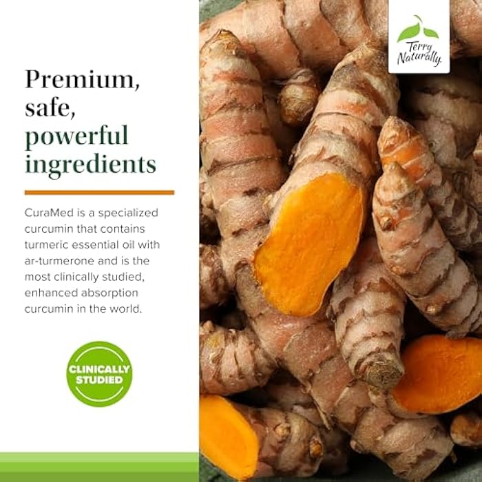 Terry Naturally CuraMed 375mg - Antioxidant Supplement for Brain & Immune Health Support - Dietary Supplement with Curcumin & Turmeric Essential Oil - Herbal Liver Support - 90 Softgels - Image 5